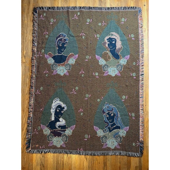 Chatham Disney Princess Woven Throw Belle Snow White Sleeping Beauty Cinderella - Picture 7 of 10